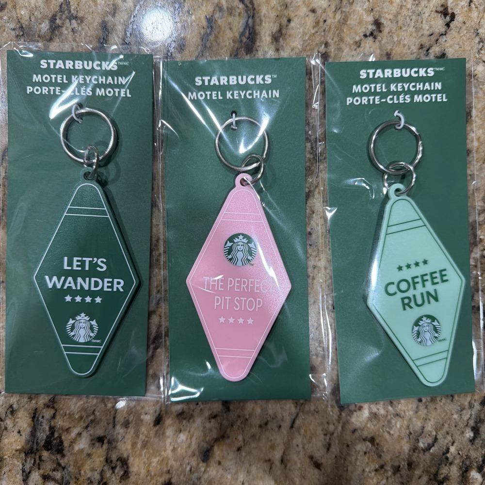 Starbuck 2026 ROAD TRIP Summer Ltd Ed Motel Keychain Complete Set of 3 NEW!